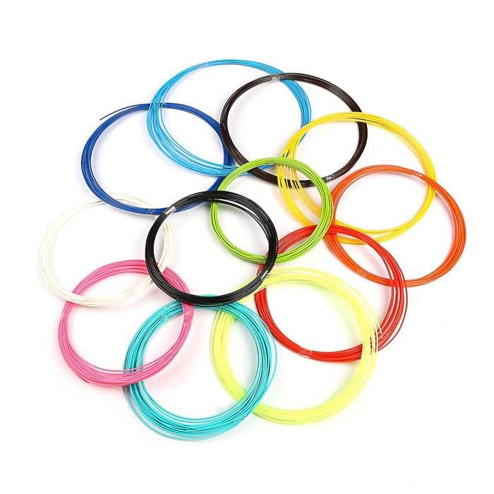 Пластик ABS-12, по 10 м, 12 цветов в наборе