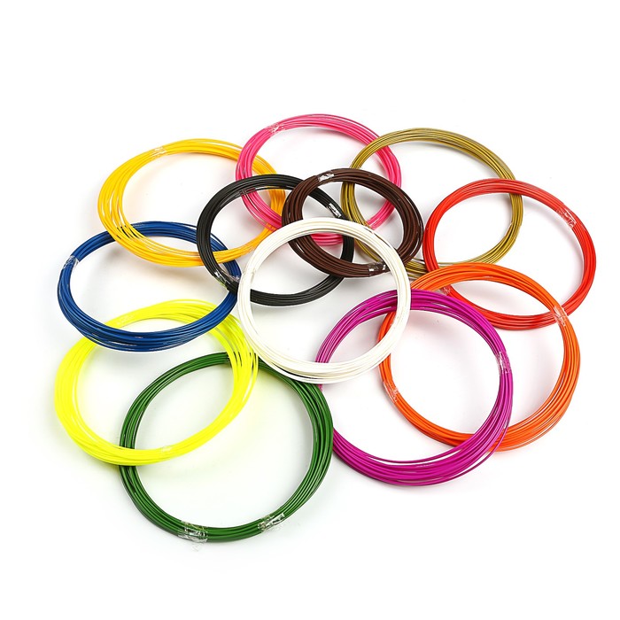 Пластик PLA-12, по 10 м, 12 цветов в наборе