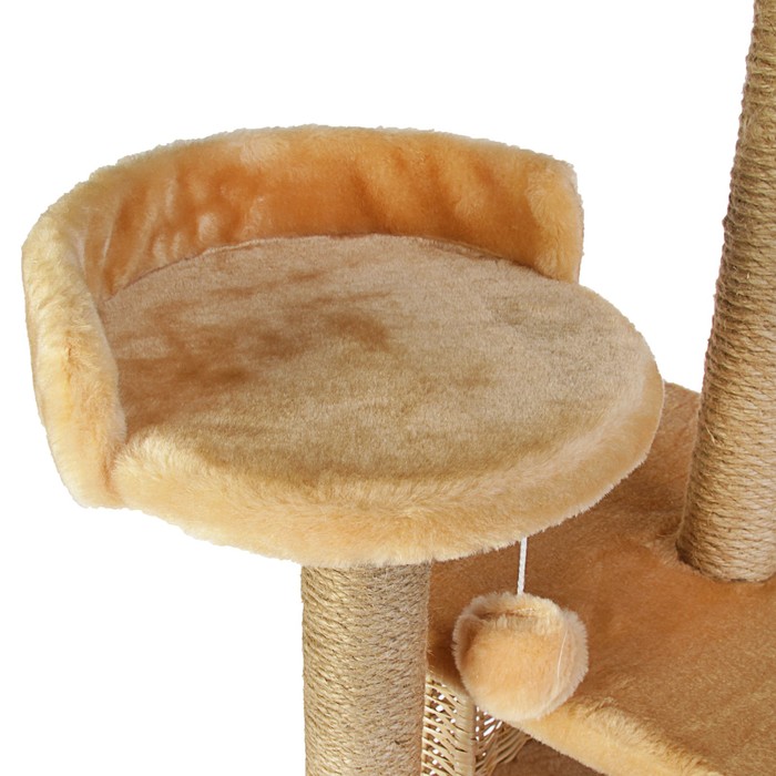 Комплекс "Лестница" для кошек, лоза/джут, 56 х 52 х 140 см, микс