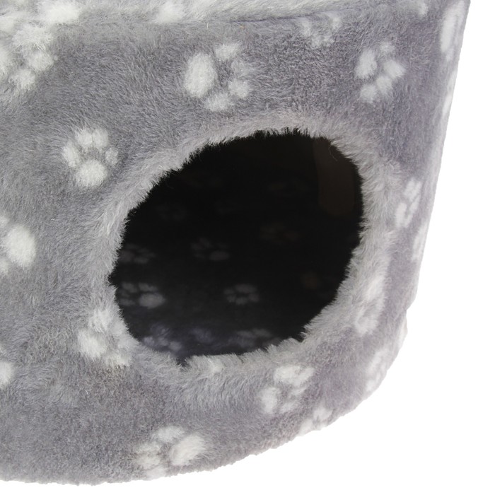 Домик-когтеточка "Круглый с площадкой и полкой", лоза/джут, 55 х 50 х 147 см, микс цветов