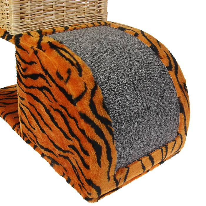 Домик-когтеточка "Двухуровневый", лоза/джут, 72 х 37 х 110 см, микс цветов