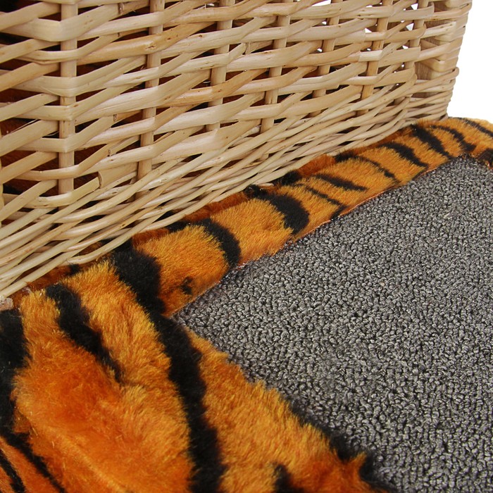 Домик-когтеточка "Двухуровневый", лоза/джут, 72 х 37 х 110 см, микс цветов