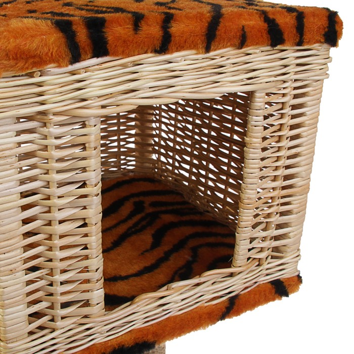 Домик-когтеточка "Двухуровневый", лоза/джут, 72 х 37 х 110 см, микс цветов