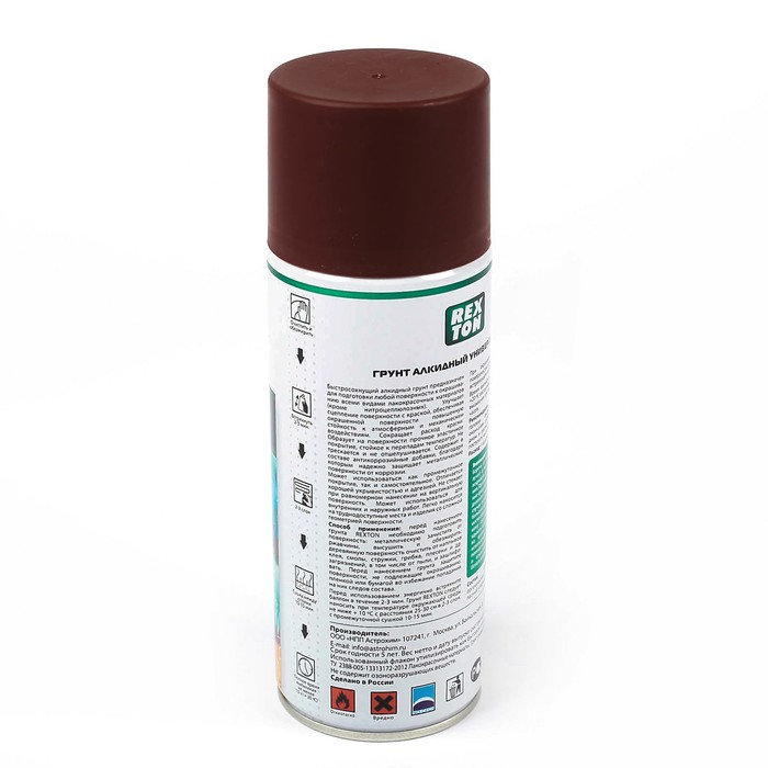 Грунт универсальный REXTON алкидный красно-коричневый, аэрозоль 520 мл