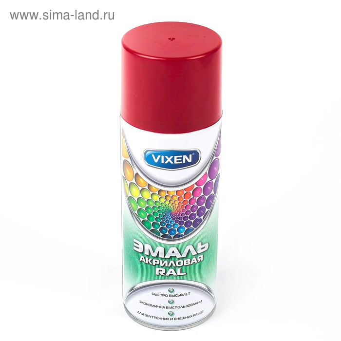 

Эмаль акриловая VIXEN, рубиново-красный, RAL 3003, аэрозоль 520 мл