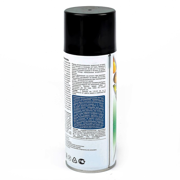 Эмаль акриловая VIXEN, черный янтарь, RAL 9005, аэрозоль 520 мл