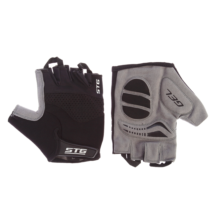 Перчатки велосипедные STG STG, AI-03-202, размер M, цвет черные/серые