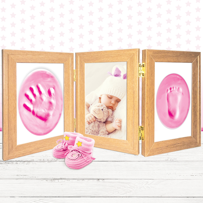 Набор для создания слепка ручки, ножки малышки в тройной рамке "Наше чудо"