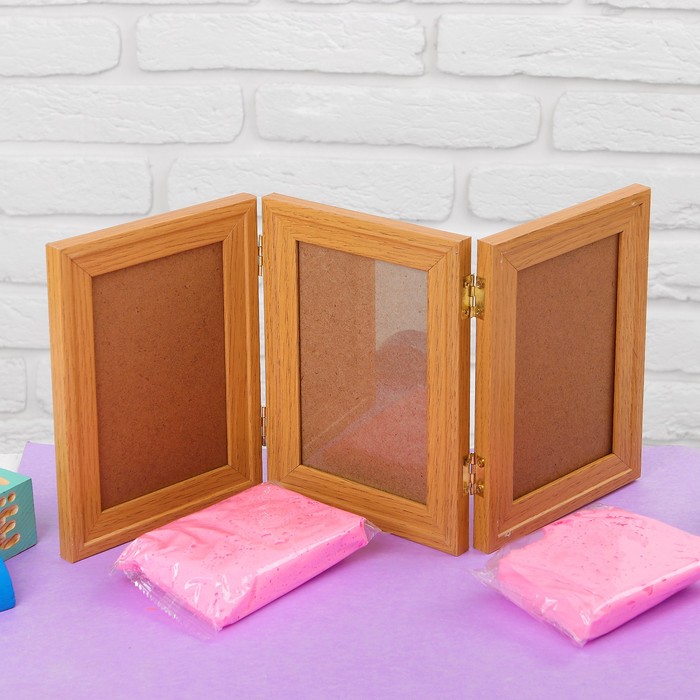 Набор для создания слепка ручки, ножки малышки в тройной рамке "Наше чудо"