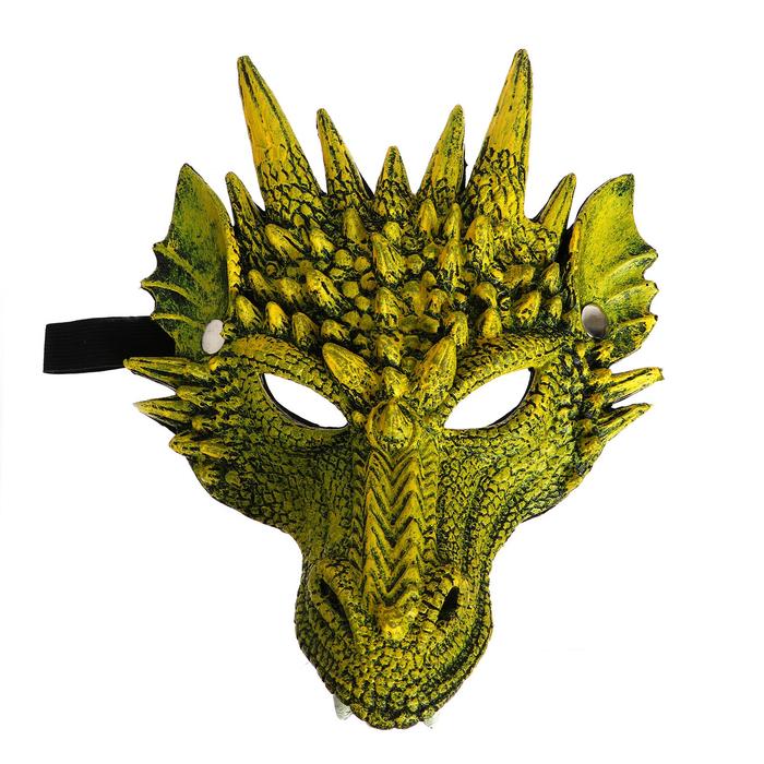 Карнавальная маска «Дракон», цвет зелёный карнавальная маска дракон цвет зелёный