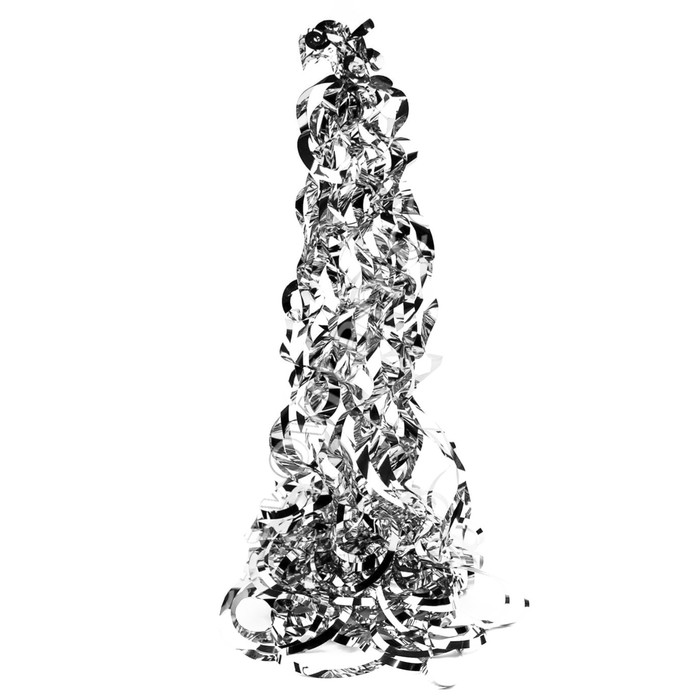 Лента для шара, 100 см, фольга, цвет серебряный