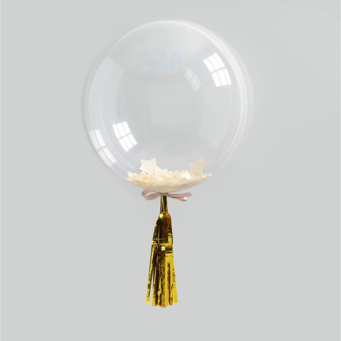 Лента для шара, 100 см, фольга, цвет золотой