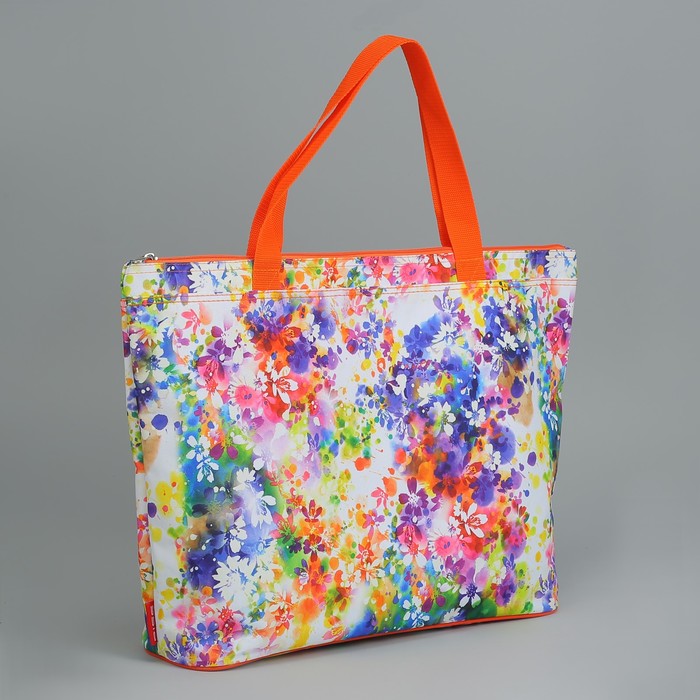 Сумка "Цветы", отдел на молнии, без подклада, разноцветная