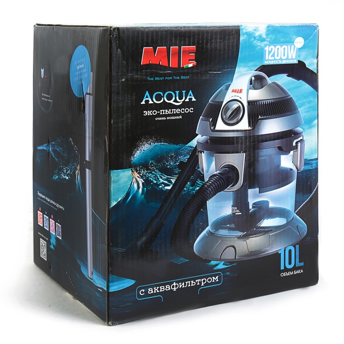 Пылесос с аквафильтром MIE Acqua, 1200 Вт, 4 л, HEPA фильтр