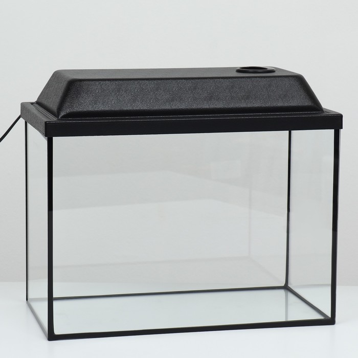 Аквариум Атолл прямоугольный 24 л, с крышкой, черный