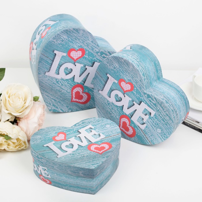 Набор коробок 3в1 "Влюбленность", 24 х 21 х 10 - 19 х 16,5 х 7 см