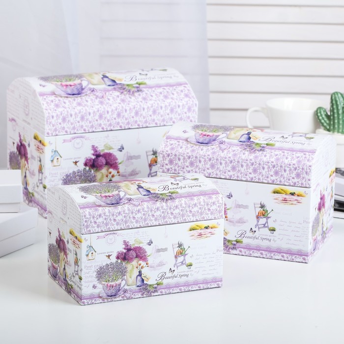 Набор коробок 3в1 "Лавандовый бум", 20 х 15 х 16 - 16 х 10,5 х 11 см