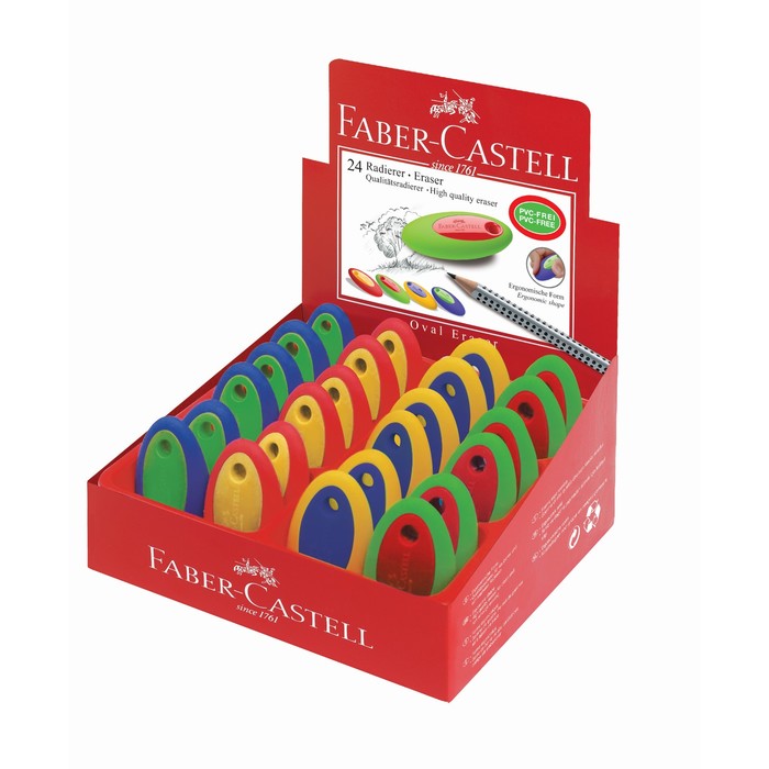 Ластик Faber-Castell синтетика овальный микс