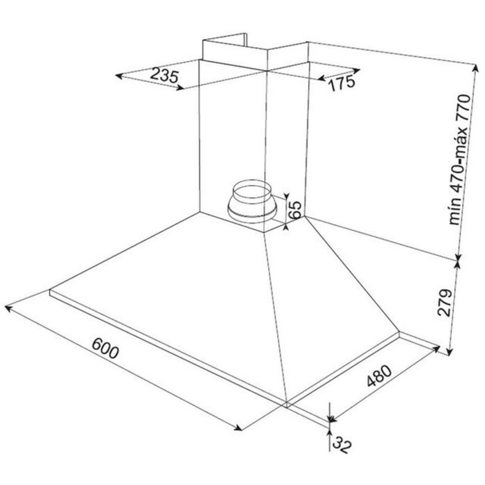 Вытяжка Teka DBB 60 WHITE, 700 м³, 3 скорости, мотор с двойной турбиной, белый
