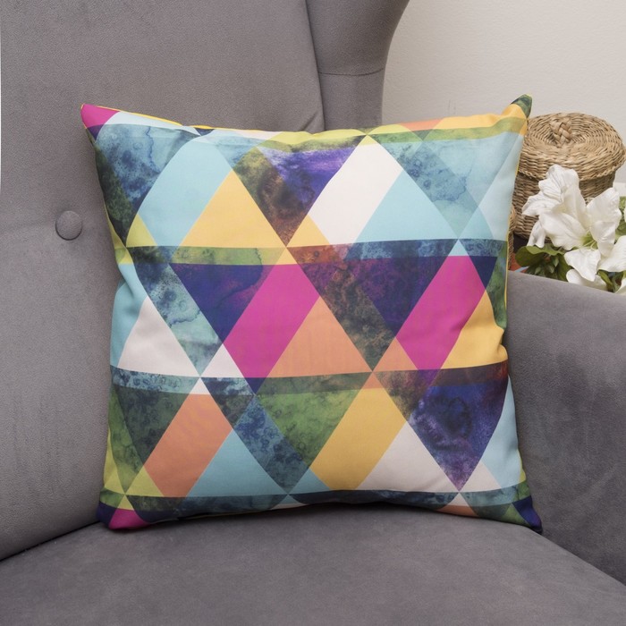 Подушка декоративная Бермудский треуголник, 40х40см, габардин, синтетич. волокно, 160 гр/м,