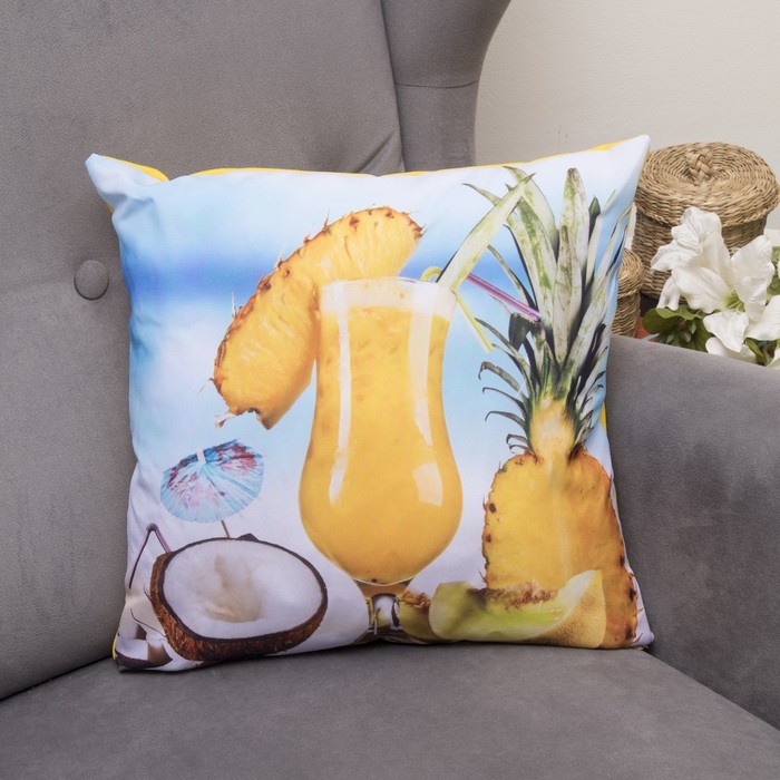 Подушка декоративная Витаминка, 40х40см, габардин, синтетич. волокно, 160 гр/м