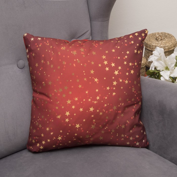 Подушка декоративная Звездные, 40х40см, габардин, синтетич. волокно, 160 гр/м