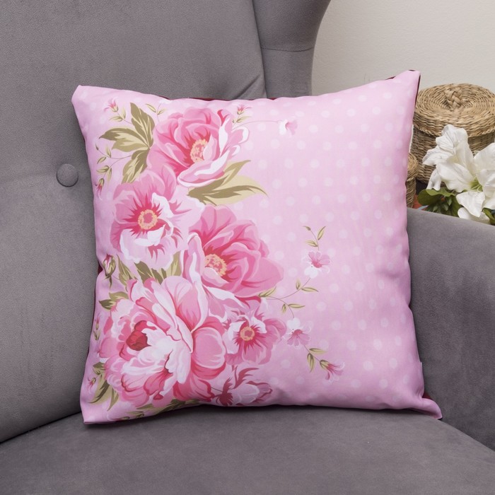 Подушка декоративная Поздравление 03, 40х40см, габардин, синтетич. волокно, 160 гр/м