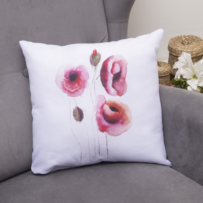 Подушка декоративная Изящество 01, 40х40см, габардин, синтетич. волокно, 160 гр/м