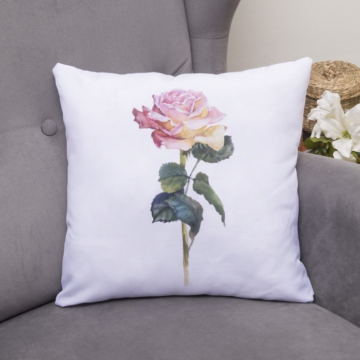 Подушка декоративная Изящество 02, 40х40см, габардин, синтетич. волокно, 160 гр/м