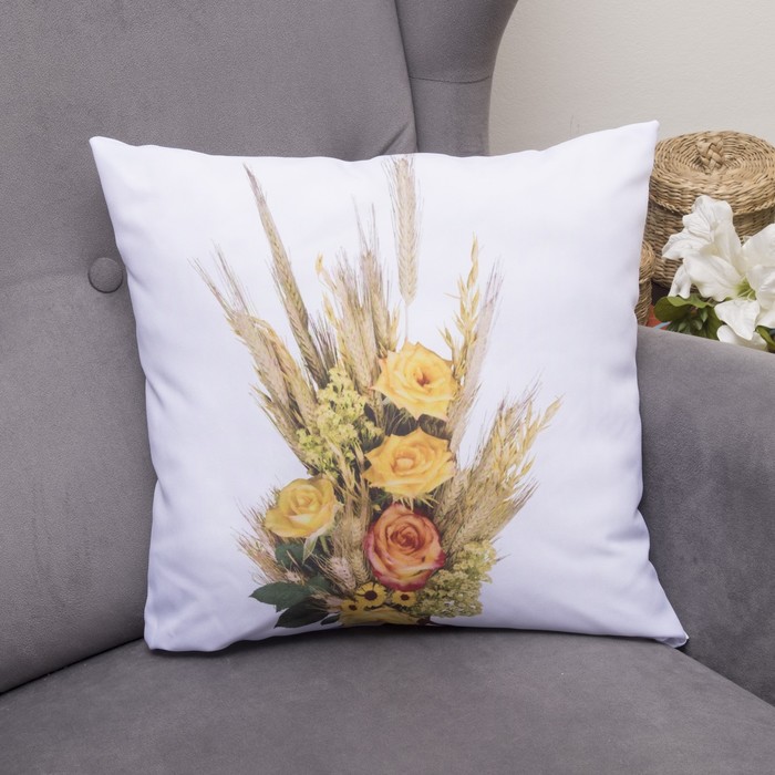 Подушка декоративная Изящество 06, 40х40см, габардин, синтетич. волокно, 160 гр/м