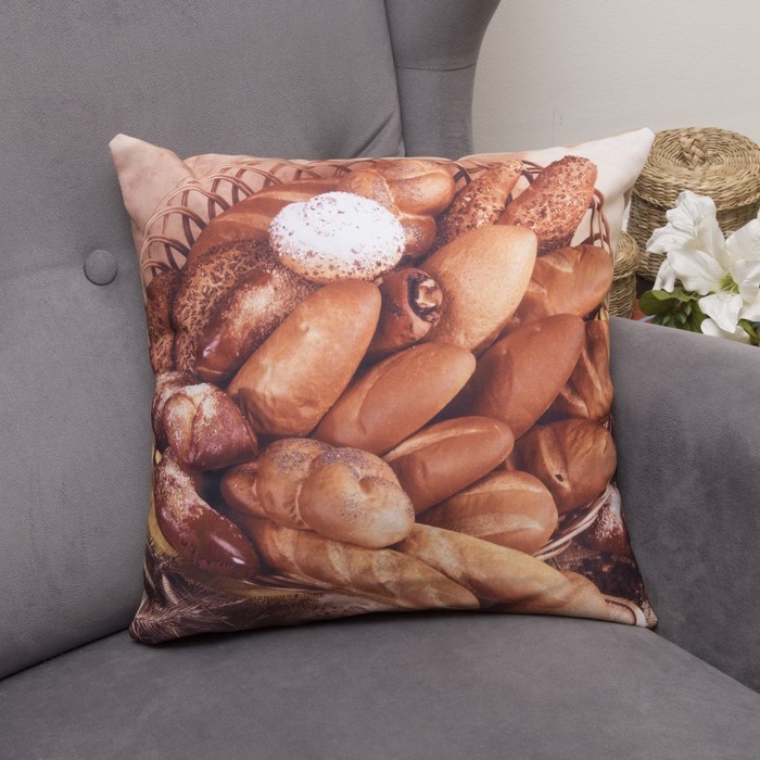 Подушка декоративная Добро 01, 40х40см, габардин, синтетич. волокно, 160 гр/м