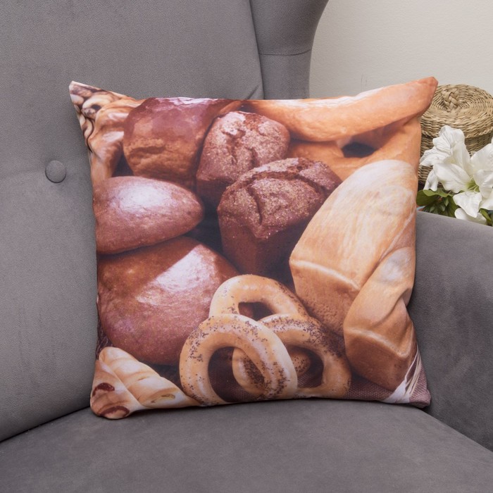 Подушка декоративная Добро 04, 40х40см, габардин, синтетич. волокно, 160 гр/м