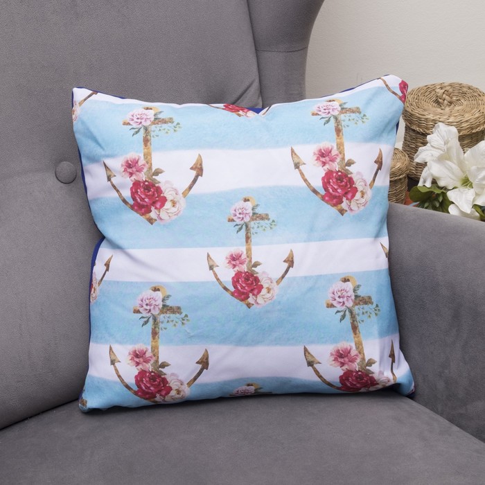 Подушка декоративная Майский 02, 40х40см, габардин, синтетич. волокно, 160 гр/м