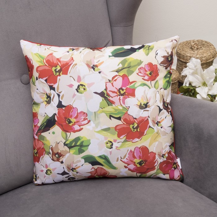 Подушка декоративная Майский 05, 40х40см, габардин, синтетич. волокно, 160 гр/м