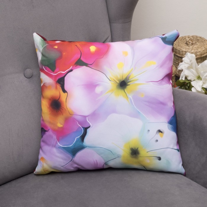 Подушка декоративная Майский 09, 40х40см, габардин, синтетич. волокно, 160 гр/м