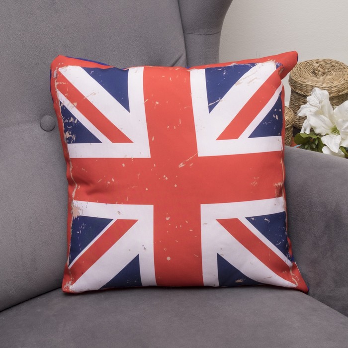 Подушка декоративная Англия 05, 40х40см, габардин, синтетич. волокно, 160 гр/м