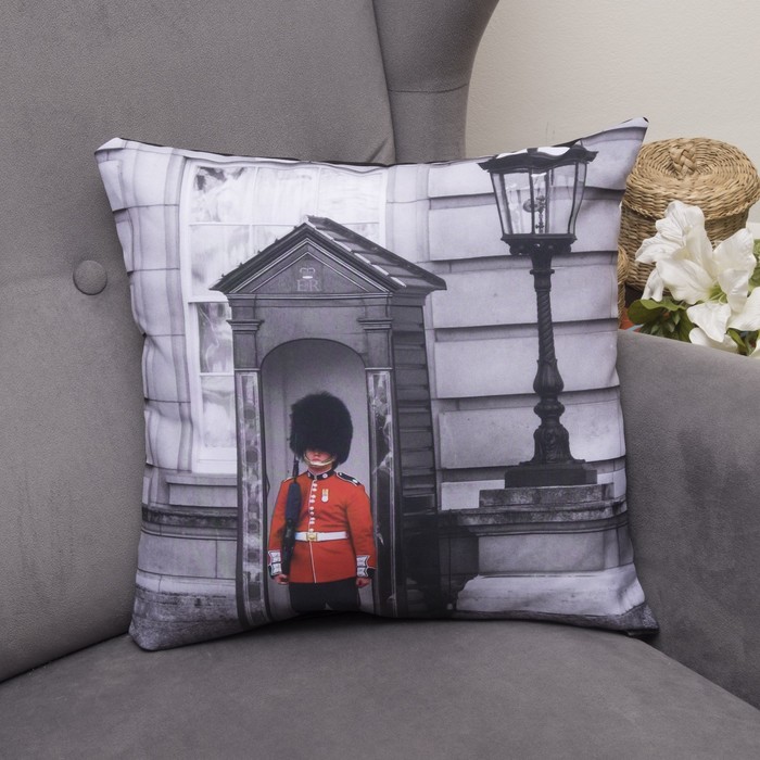 Подушка декоративная Англия 10, 40х40см, габардин, синтетич. волокно, 160 гр/м