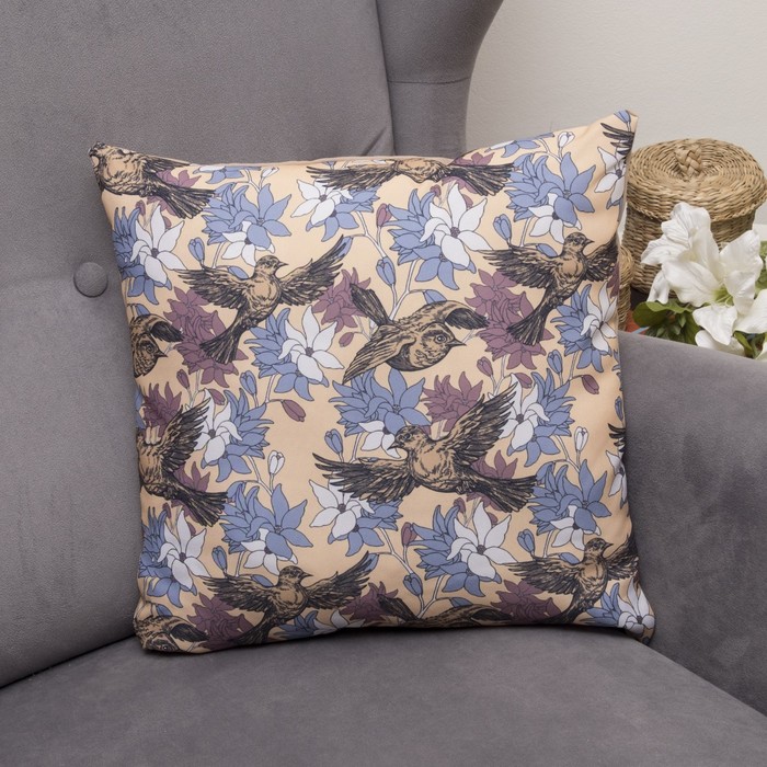 Подушка декоративная Габриэль, 40х40см, габардин, синтетич. волокно, 160 гр/м