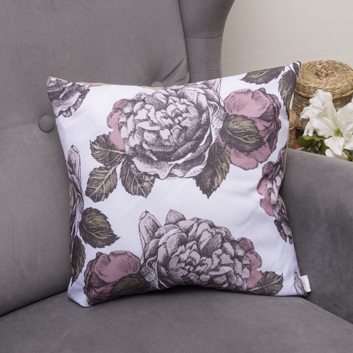 Подушка декоративная Элеонора, 40х40см, габардин, синтетич. волокно, 160 гр/м