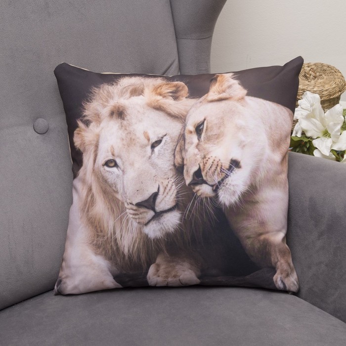 Подушка декоративная Обнимашки, 40х40см, габардин, синтетич. волокно, 160 гр/м