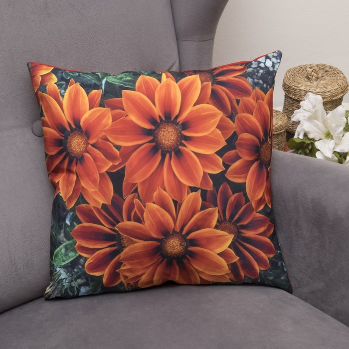 Подушка декоративная Гацания, 40х40см, габардин, синтетич. волокно, 160 гр/м