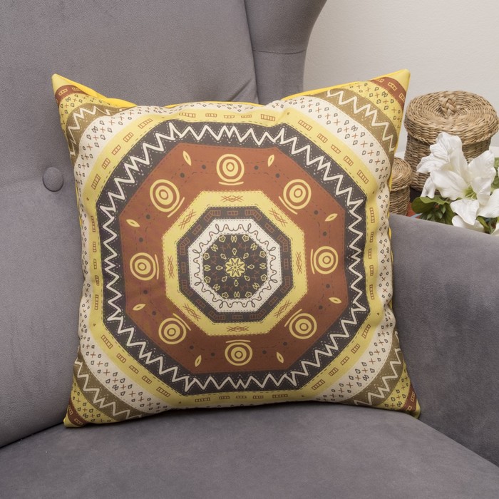 Подушка декоративная Африканский ковер, 40х40см, габардин, синтетич. волокно, 160 гр/м