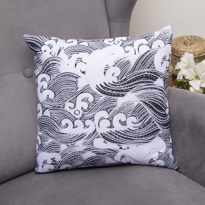 Подушка декоративная Линии судьбы, 40х40см, габардин, синтетич. волокно, 160 гр/м