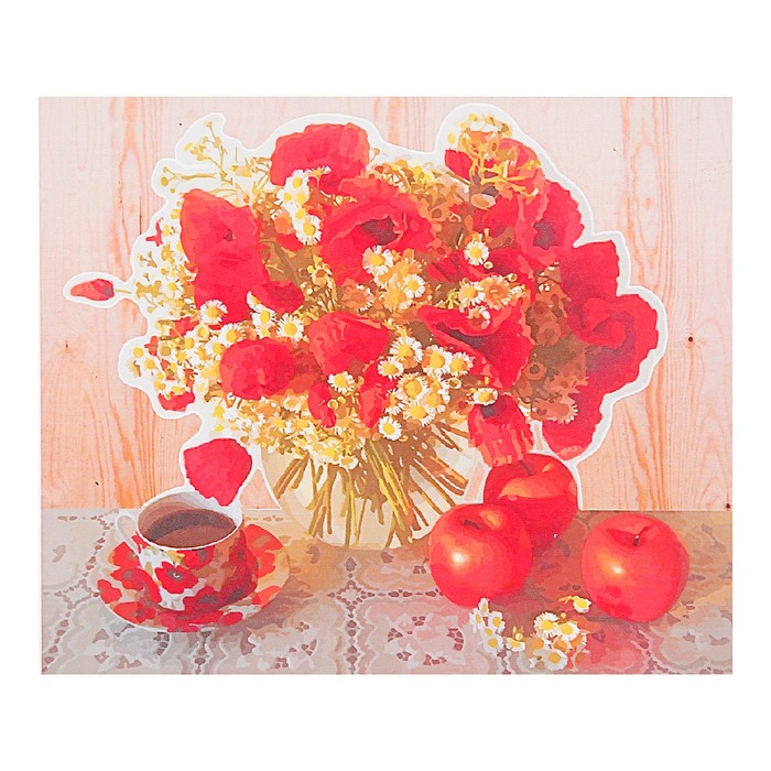 Картина по номерам на дереве "Огненные маки"