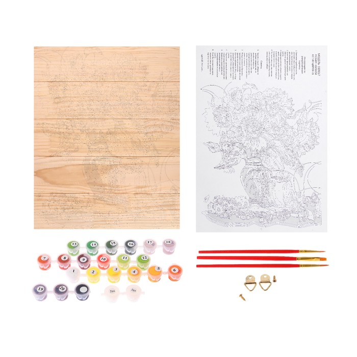 Картина по номерам на дереве "Подсолнухи с мёдом"