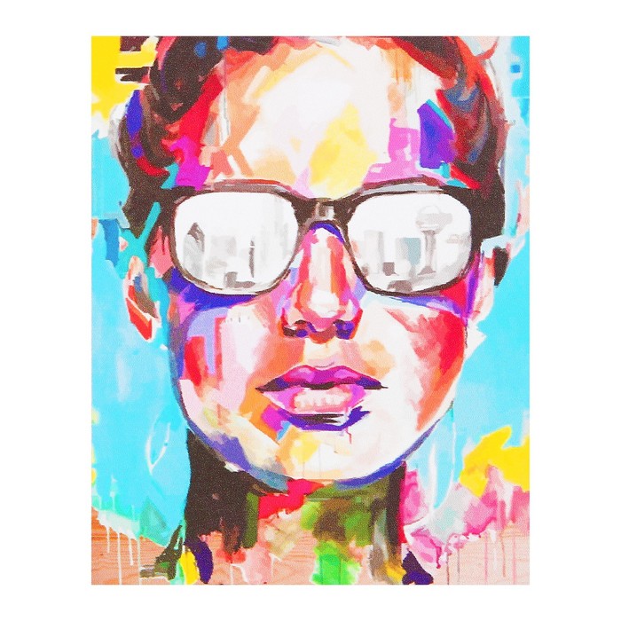 Картина по номерам на дереве "Абстрактный портрет"