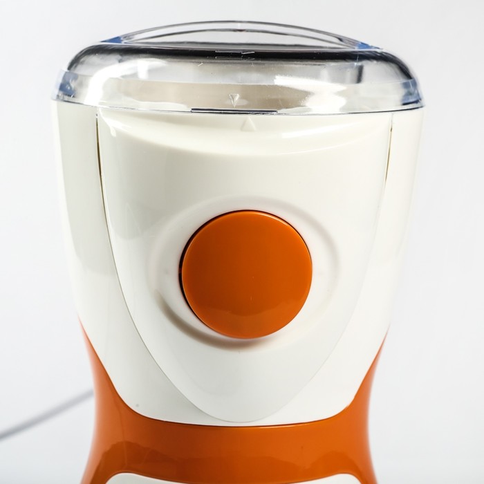 УЦЕНКА Кофемолка LuazON LMR-03, 100 Вт, бело-оранжевая