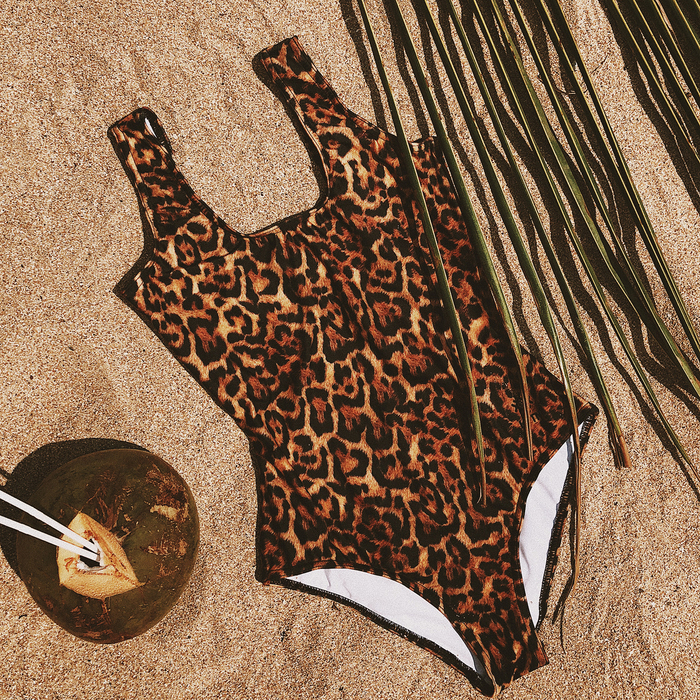 Купальник слитный женский "Леопард" р-р 44-46