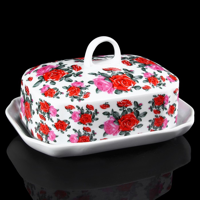 Маслёнка «Розы», 18х13х11 см