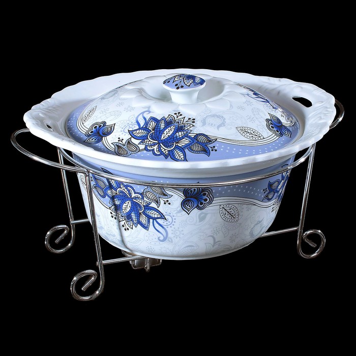 Мармит «Цветы», с крышкой, 35х29х21 см